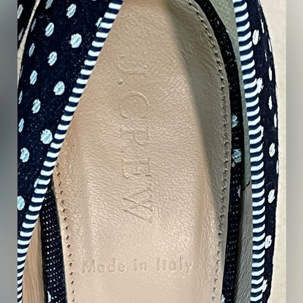J.Crew | Colette D'Orsay Navy & White Polka Dot Heels | 7